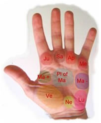 palmistry diagram of hand